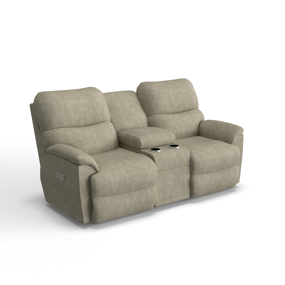 Trouper Power Reclining Loveseat w/ Headrest, Lumbar & Console